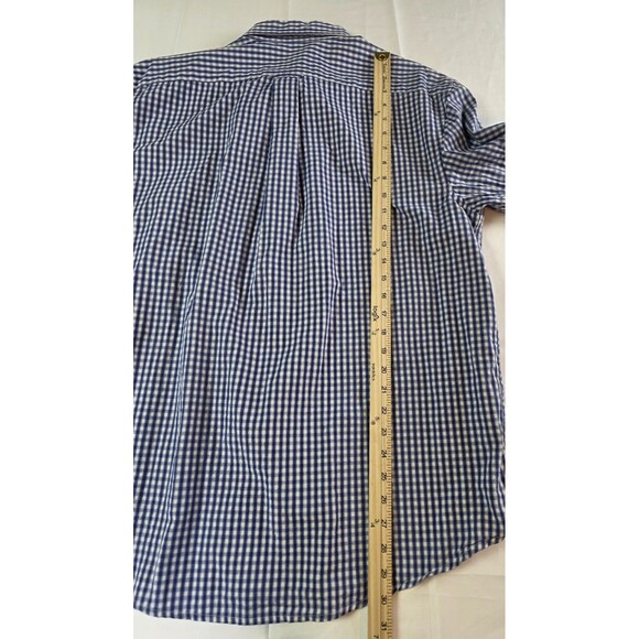 IZOD Men's XL Blue/White Gingham Regular Fit Long Sleeve Button Up Shirt - Picture 8 of 9